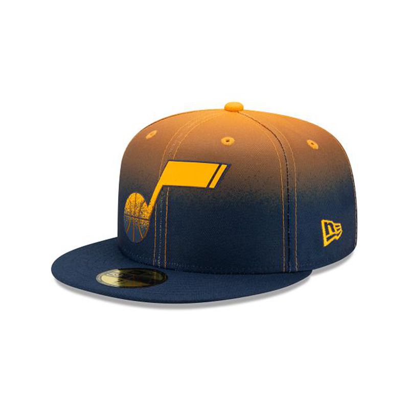 NBA Utah Jazz Back Half 59Fifty Fitted (GQL9529) - Blue New Era Caps